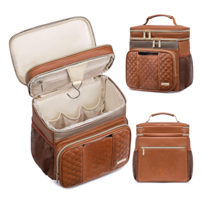 Large Leather Makeup Bag