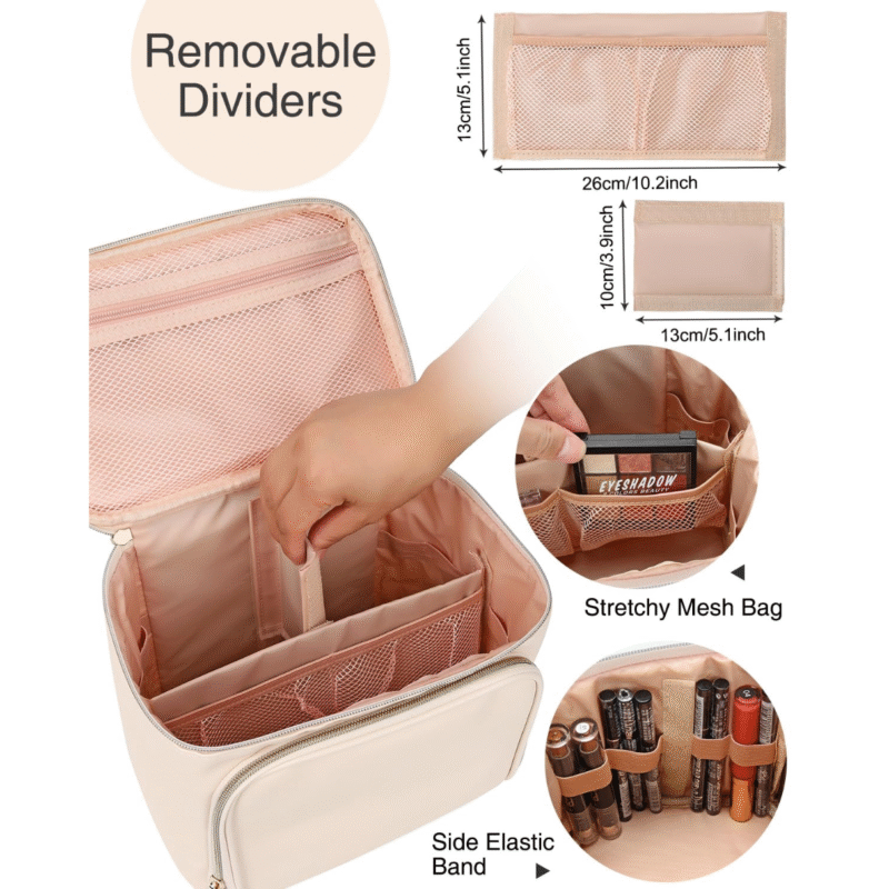 canvas makeup bag with dividers